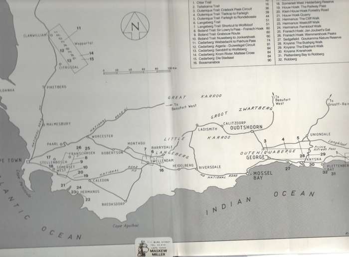 TRAILS AND WALKS IN THE SOUTHERN CAPE - JOSE BURMAN (1 ST PUBLISHED 1980)