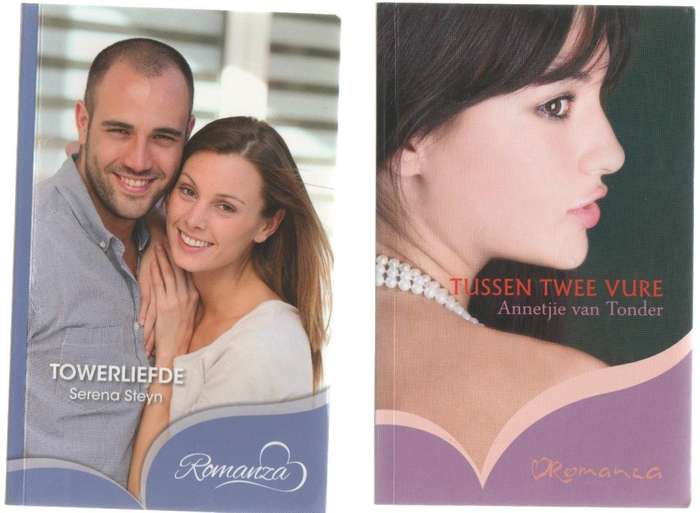 VYF ROMANZA TITELS: TUSSEN TWEE VURE, TOWERLIEFDE, NOG `N CASANOVA, MILJOENER IN `N TEEKOPPIE, REENB