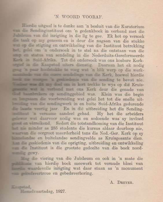 KRUISGESANTE IN SUID-AFRIKA - A DREYER (1927)