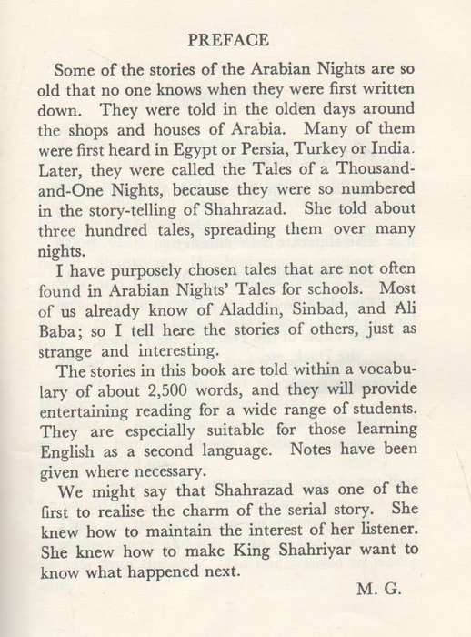 STRANGE TALES FROM THE ARABIAN NIGHTS  - MARGERY GREEN (1965)