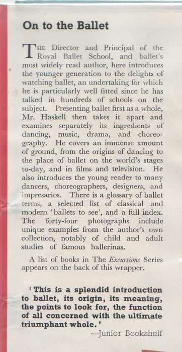 GOING TO THE BALLET - ARNOLD HASKELL (1957)