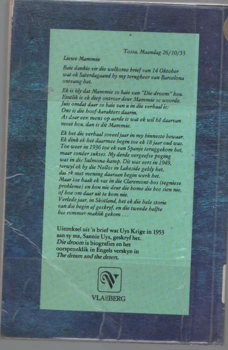DIE DROOM - UYS KRIGE (1 STE UITGAWE 1989)