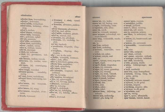 A.P.B. PRIMERE WOORDEBOEK / PRIMARY DICTIONARY 1954