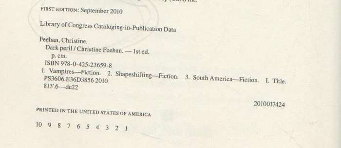 DARK PERIL - CHRISTINE FEEHAN ( 1ST PUBLISHED 2010)