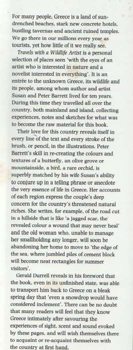 TRAVELS WITH A WILDLIFE ARTIST - PETER & SUSAN BARRETT (1986)