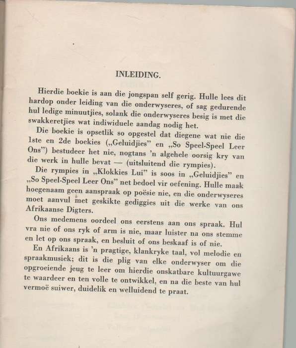 DERDE BOEKIE KLOKKIES LUI SPRAAKOPLEIDING - C J LOUBSER (JUTA GEV 1853)