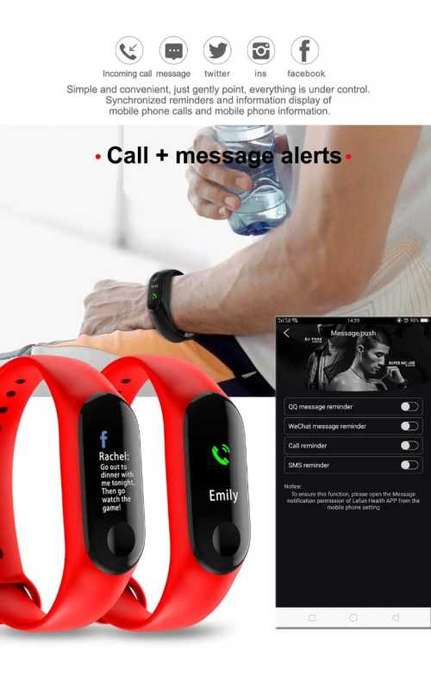 M3 SMARTBRACELET HEART RATE MONITOR, OXYGEN ECT.