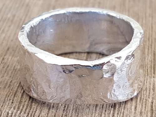 Hammered Sterling Silver ring. Marked .925. 14.7 grammes, Hand Made, not a mould.