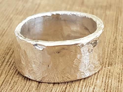 Hammered Sterling Silver ring. Marked .925. 14.7 grammes, Hand Made, not a mould.