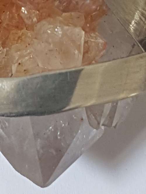 Sterling Silver Wrap White Transparent Quartz Crystal Pendant. Rough Crystal. Large.