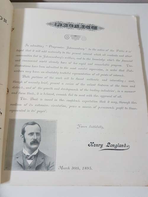 1895! Progressive Johannesburg. Illustrated. A Retrospect of Eight Years Progress. Longland, Henry