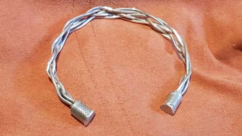 Solid Sterling Silver Twisted Wire Bangle.  All New Hand Made.18.7 g.