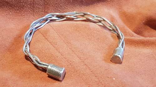 Solid Sterling Silver Twisted Wire Bangle.  All New Hand Made.18.7 g.