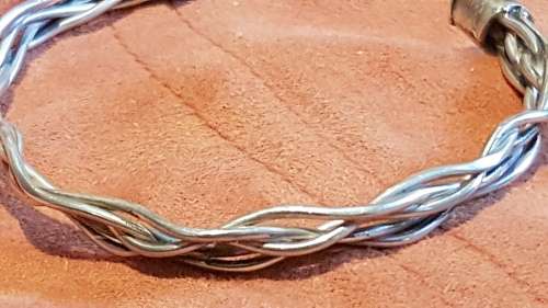 Solid Sterling Silver Twisted Wire Bangle.  All New Hand Made.18.7 g.