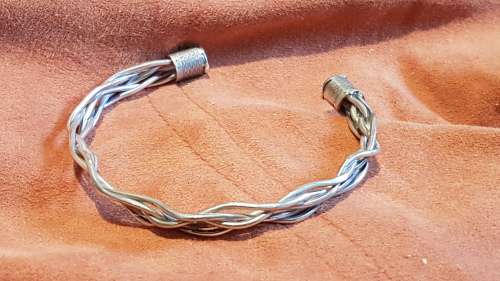 Solid Sterling Silver Twisted Wire Bangle.  All New Hand Made.18.7 g.