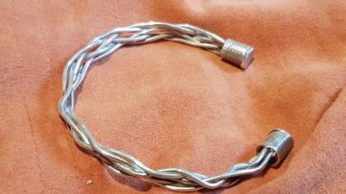 Solid Sterling Silver Twisted Wire Bangle.  All New Hand Made.18.7 g.
