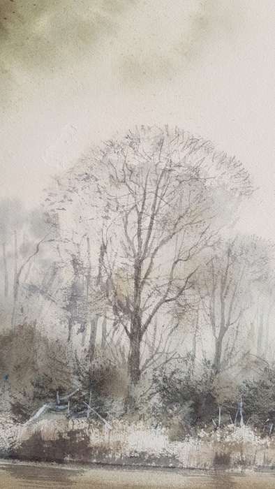 Rodger McPhail (1953-).  Pike Fishing. Large Original Watercolour. TOP WILDLIFE SPORTING  ARTIST.