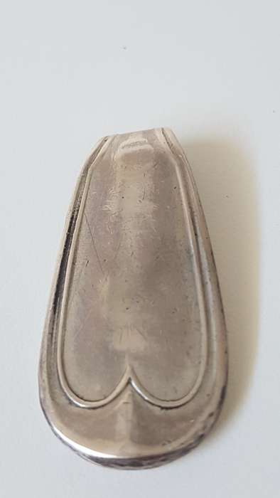 Solid Silver Pendant With Hand Engraved Crown. Heavy 15.4 grammes.