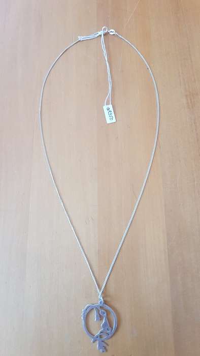 Flowers in Circle Sterling 925  Silver Pendant and Necklace