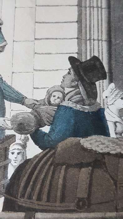 Original Colour Aquatint. Office of Nurses from `A Tour Through Paris`, 1822.  by William Sams