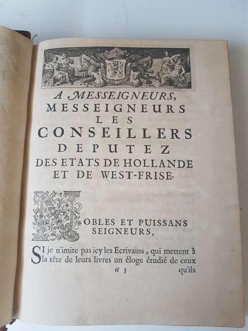 Histoire de l`Edit de Nantes. Original 1693-1695 5 volume gilt decorated leatherbound set.