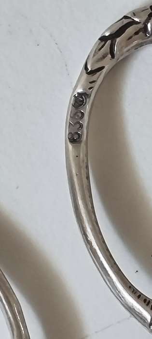 Solid Silver  0.835 German Cake , Pastry, Asparagus  Tongs. Awesome detail. Christoph Widmann. 36 g