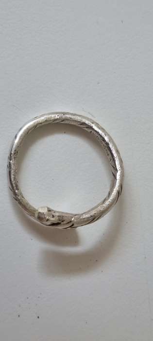 Solid Silver Stripy Spoon Snake Ring. Adjustable!  New!  Hand Made and Unique!