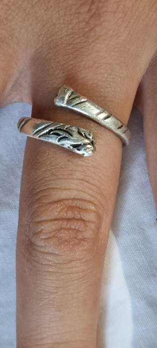 Solid Silver Stripy Spoon Snake Ring. Adjustable!  New!  Hand Made and Unique!