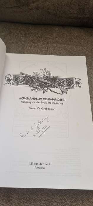 Kommandeer! Kommandeer! Volksang uit die Anglo-Boereoorlog. Lirieke en bladmusiek GETEKEN. Grobelaar