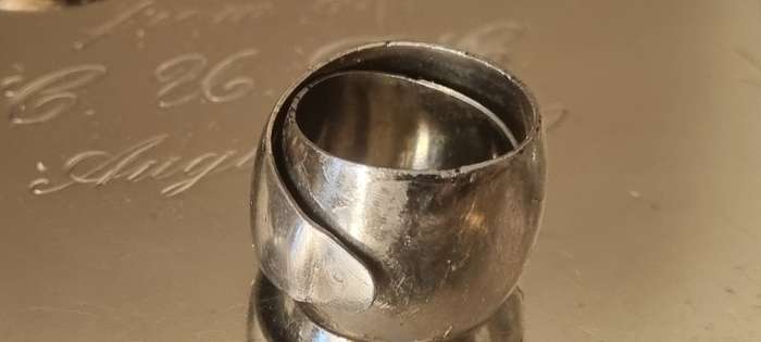 Hand made stainless steel wraparound hoop ring. ADJUSTABLE.