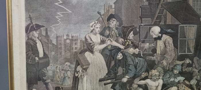 William Hogarth Original 1763 engraving! THE ARREST, RAKES PROGRESS