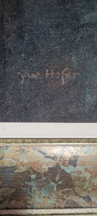 Yve Hofer. ORIGINAL OIL FRAMED. In the Studio