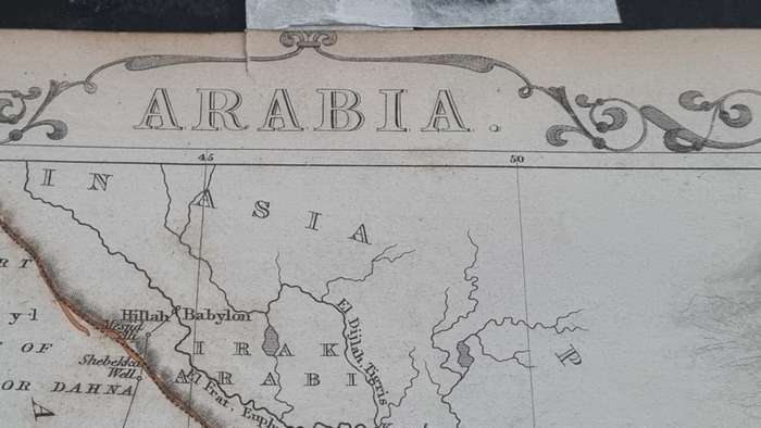 Arabia . ORIGINAL 1851 MAP, ILLUSTRATED. Drawn and Engraved by Rapkin.