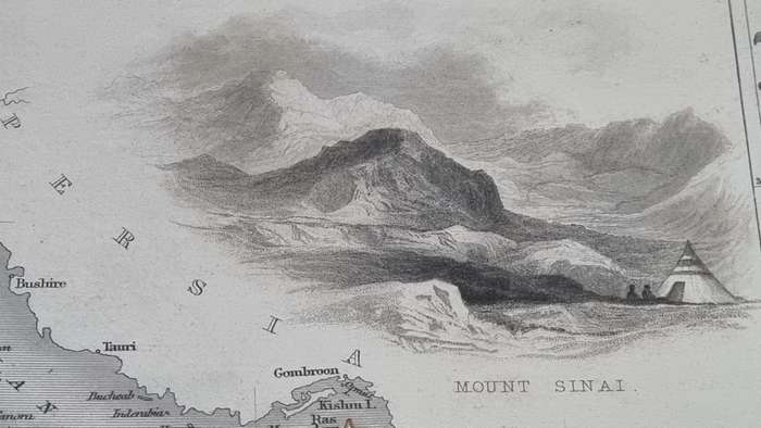 Arabia . ORIGINAL 1851 MAP, ILLUSTRATED. Drawn and Engraved by Rapkin.