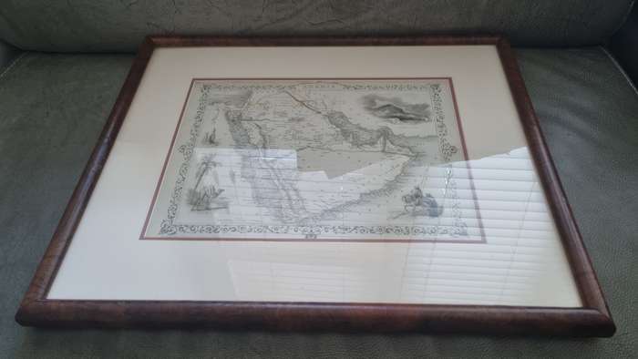 Arabia . ORIGINAL 1851 MAP, ILLUSTRATED. Drawn and Engraved by Rapkin.