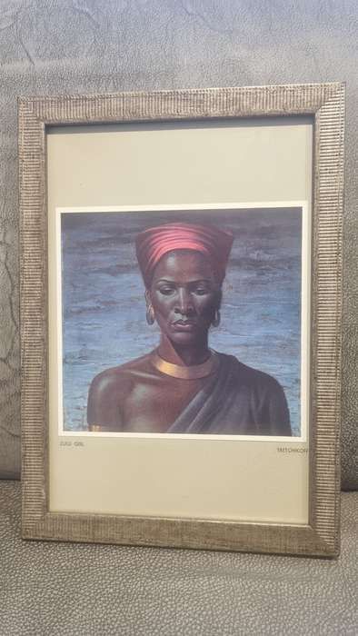 Tretchikoff Zulu Girl Original 1952 Raised Plate Framed!