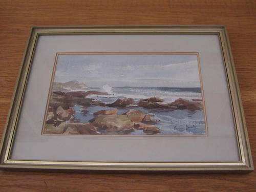 Enslin Vorster (1934-) Cape Sea/ Kaapse See . Signed Original Watercolour, framed. REDUCED.