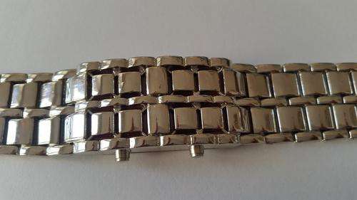 Steel link chain invisible watch. With red lights. Needs battery.