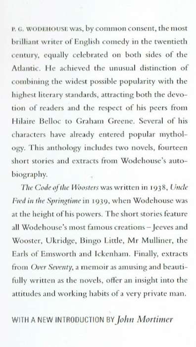 P. G. Wodehouse, The Best of Wodehouse: An Anthology (hardcover in very good condition)