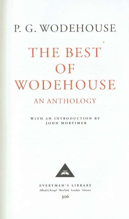 P. G. Wodehouse, The Best of Wodehouse: An Anthology (hardcover in very good condition)