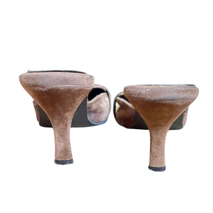 Zoom brown mules Size: 4