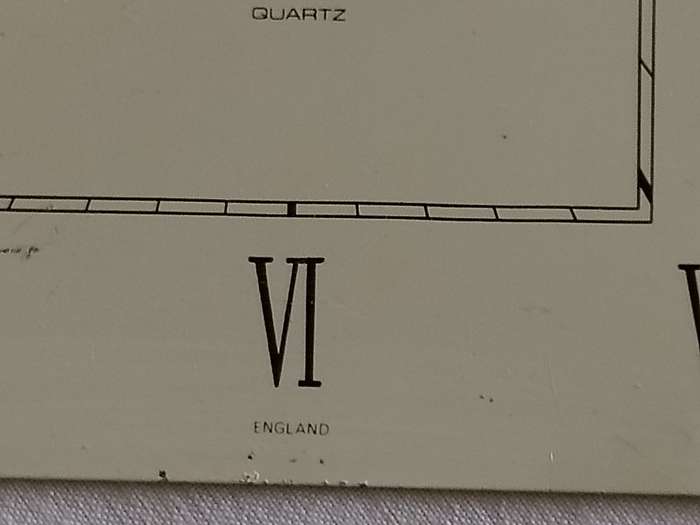 Quartz England Clock Dial