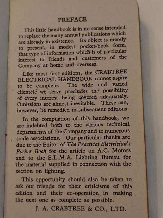 Crabtree Electrical Handbook - 1941