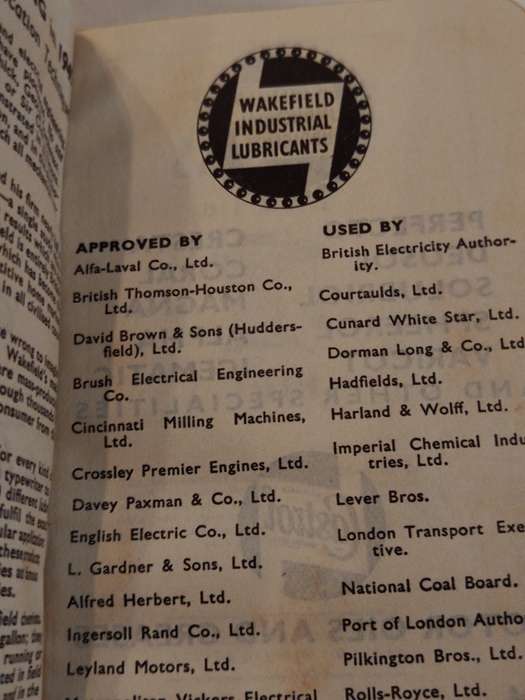 Book: Collins Engineers Diary 1949: With Compliments from C.C Wakefield & co.Ltd