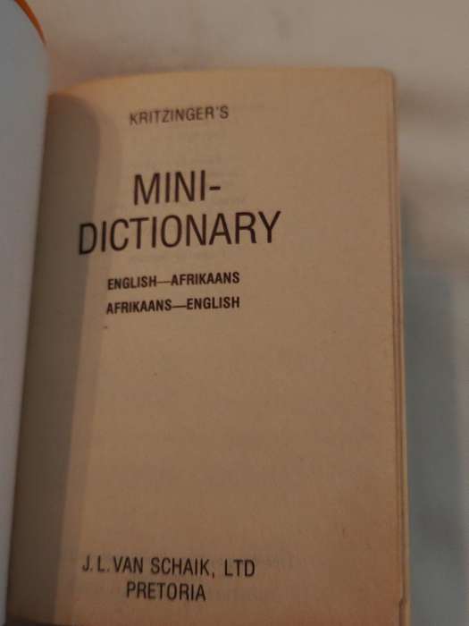 Kritzingers Mini-Dictionary English-Afrikaans & Afrikaans English