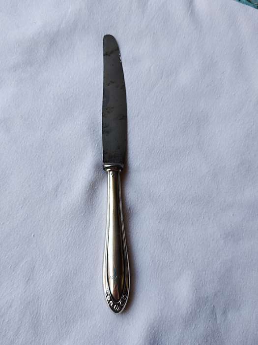 800 Silver handle knife. Engraved 25.4.1937