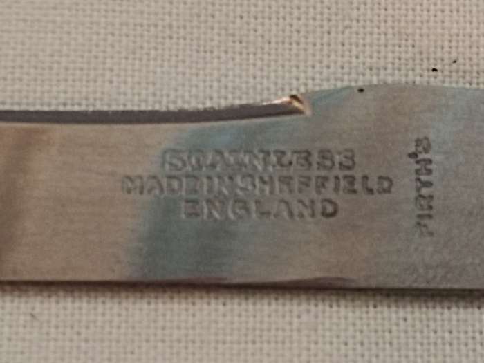 KNIFE: Stainless, Made in Sheffield England Butter/Patee knife
