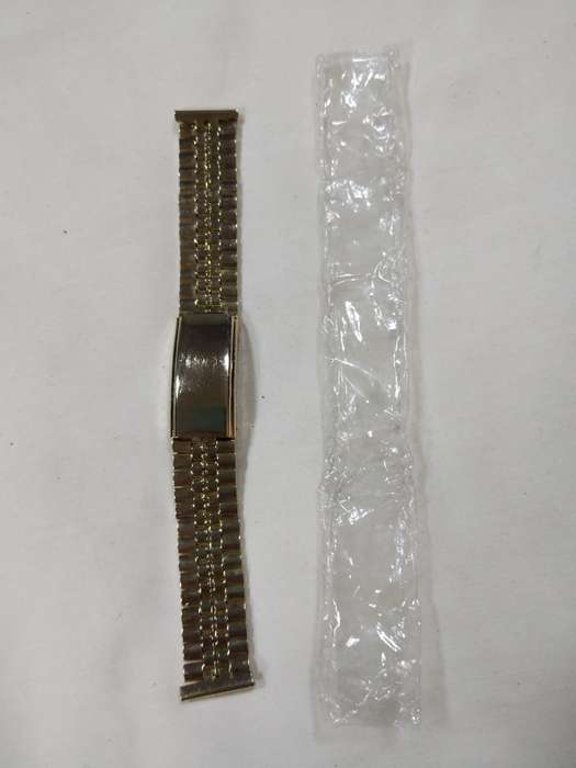Men's Stainless steel watch strap: Gold tone