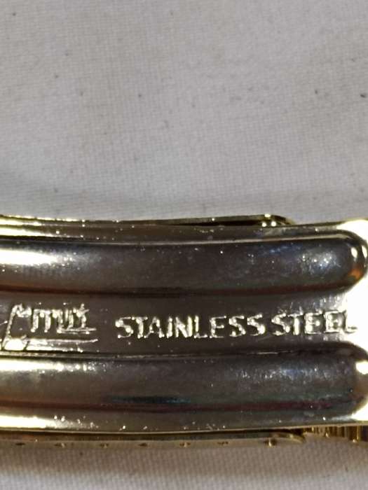 Men's Stainless steel watch strap: Gold tone
