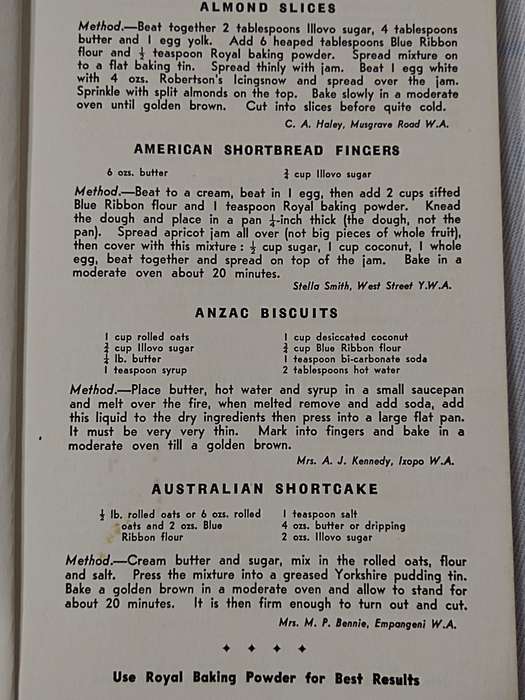 Silver Jubilee recipe book. Re Issued 1959